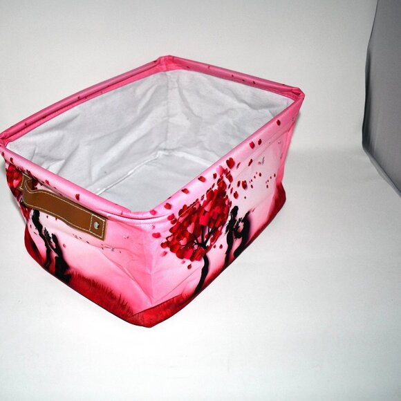 Valentine's Day Storage Basket, Large Collapsible Fabric Bin with Handles, NWT - Picture 3 of 5